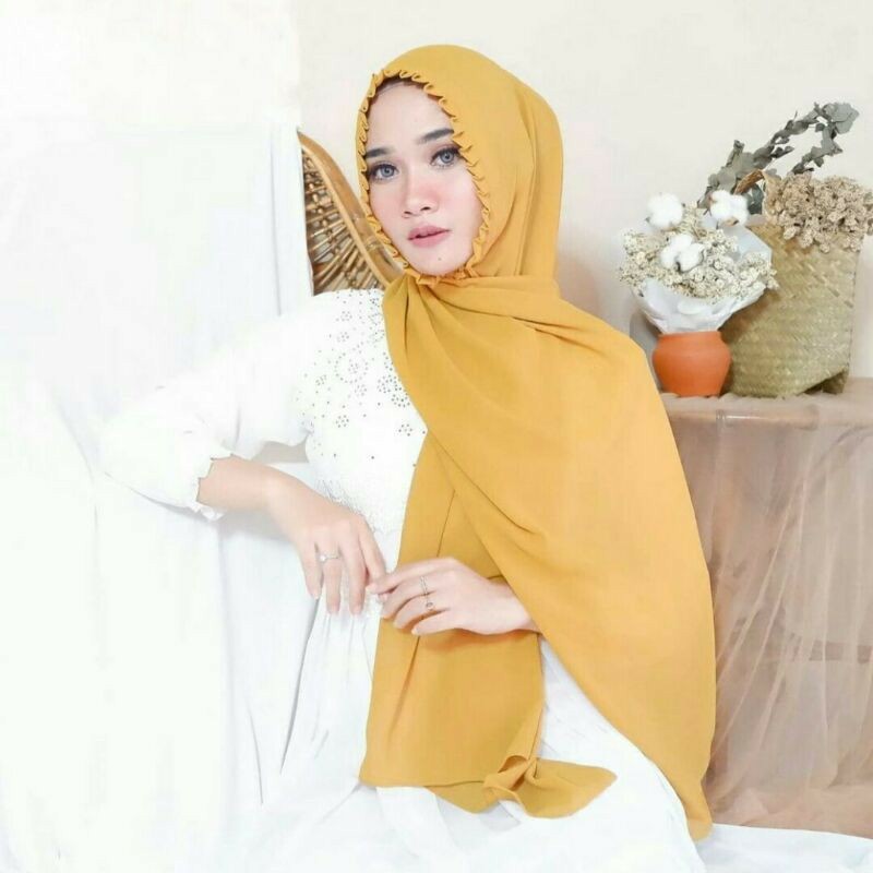 Pasmina Lipit tali pashmina instan bahan diamond adem | Hjb