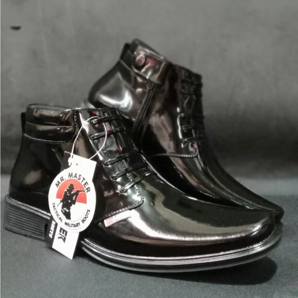 Sepatu Pdh Pantofel Tali Putar Kilap Kulit Sintetis Premium Untuk Kerja Kantor TNI POLRI SECURITY SATPAM