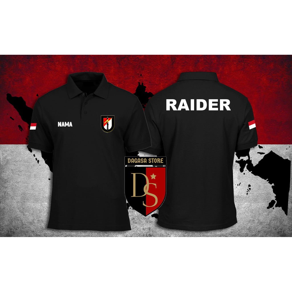 POLOSHIRT RAIDER/KAOS POLO RAIDER TNI AD/TSHIRT KAOS BAJU POLO TNI ANGKATAN DARAT MURAH