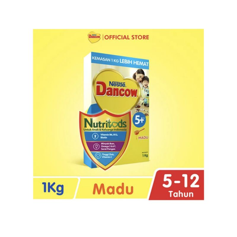 DANCOW Advanced/Nutritods 1+/3+/5+ Madu/Vanila/Coklat Kemasan 1kg dan 900gr