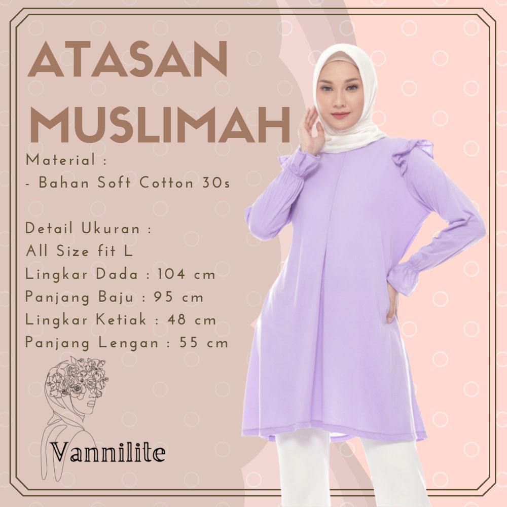 Baju Lebaran Atasan Muslimah Nayara TUnik Blouse Muslimah Atasan Wanita Lengan Panjang Baju Muslim B