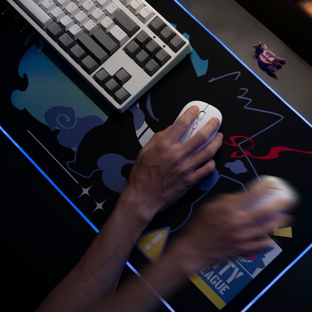 Geekshare Gengar Mouse Pad Gaming Ukuran Besar Dengan Lampu LED