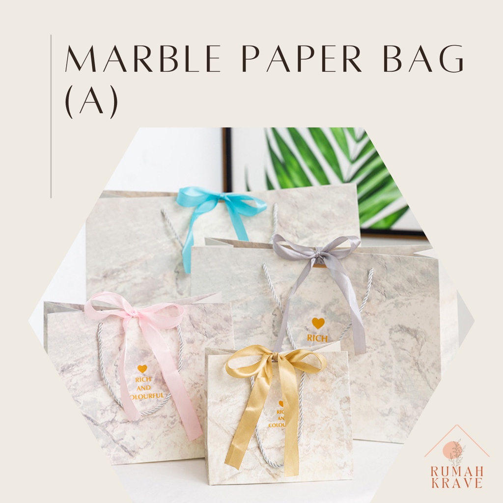 

RUMAH KRAVE - Marble (A) Marmer Paper Bag Paperbag Goodie Bag