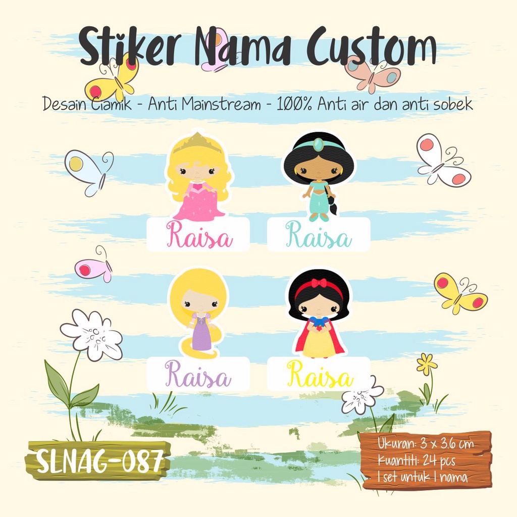 

sticker label nama anak waterproof SLNAG 087