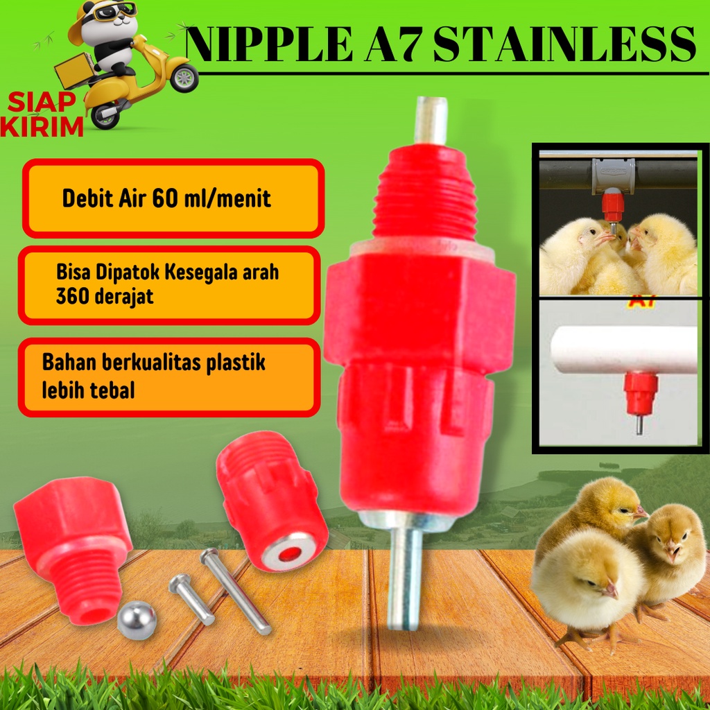 Nipple Ayam Petelur A7 Alat Tempat Botol Minum Ayam Unggas Ternak Hewan AG ZONE