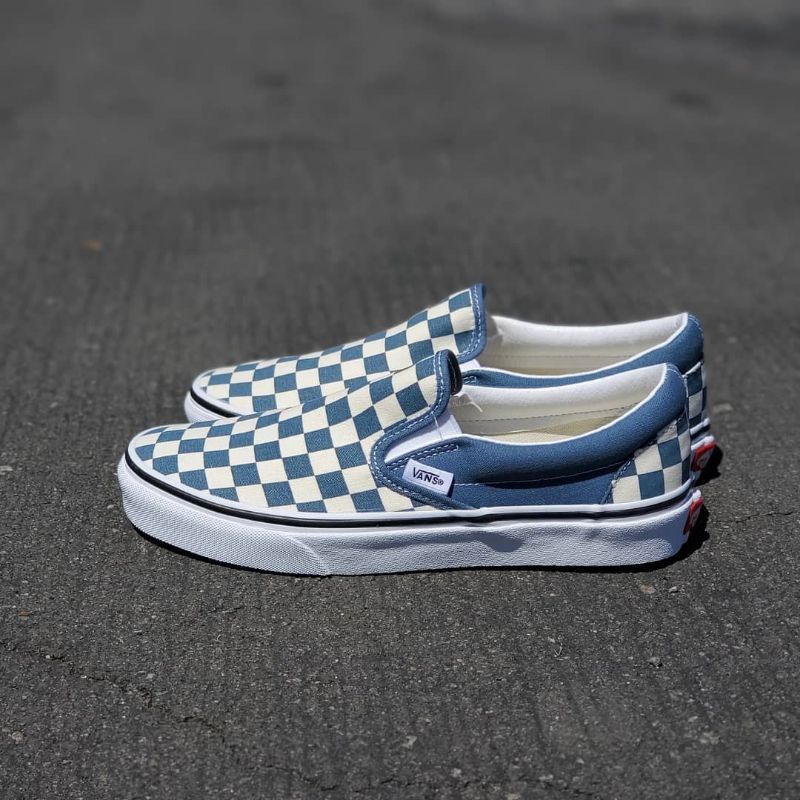 slip on vans blue