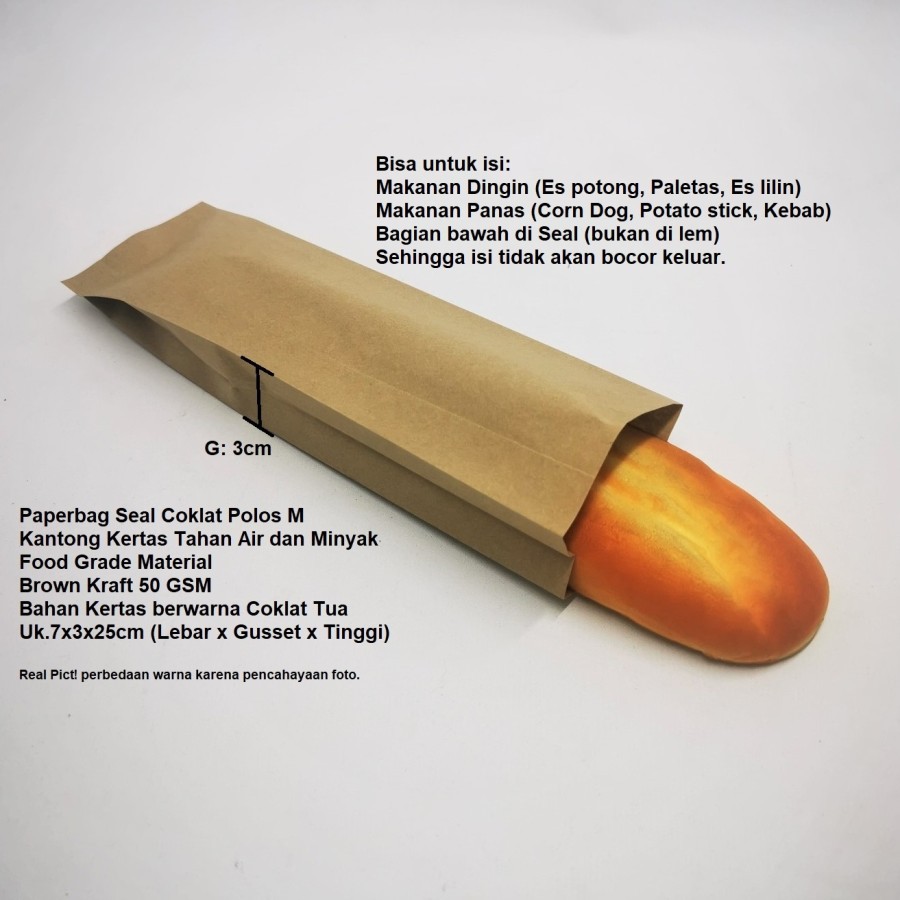 

Paperbag SEAL Kantong Kertas Coklat 7x3x25 (M) Tahan Air dan Minyak