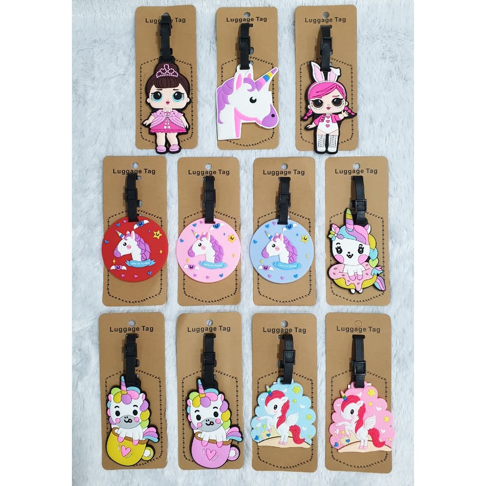 SALE 7.7 Travel Luggage Tag /  Gantungan Label Nama Karakter Kartun Anak Laki Laki dan Perempuan Lucu dan Gemes