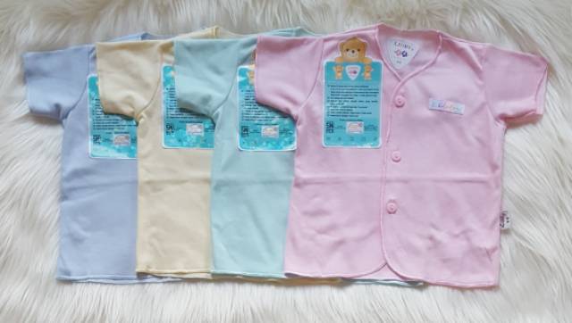 Baju Pendek Bayi 3-6 Bulan Polos Warna Libby