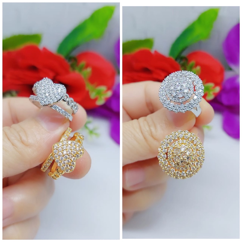 Cincin wanita permata lapis emas Perhiasan Xuping Jewelry 0052.0053