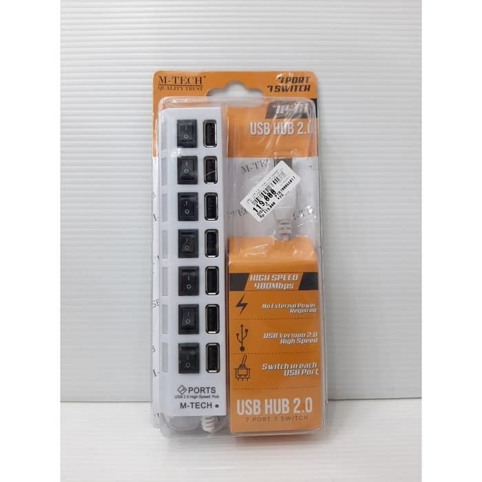 M-TECH USB HUB 2.0 7 Port With Power Switch