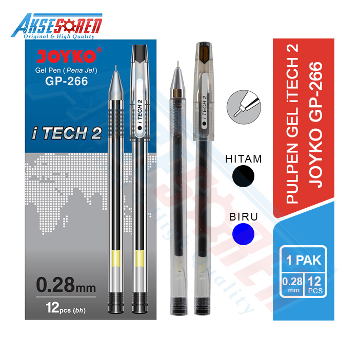 

Pulpen Gel 1 Pack iTech 2 Joyko [GP-266] / Bolpoin Bolpen Balpoint Bolpoint Ball Pen Pena Hitam Biru