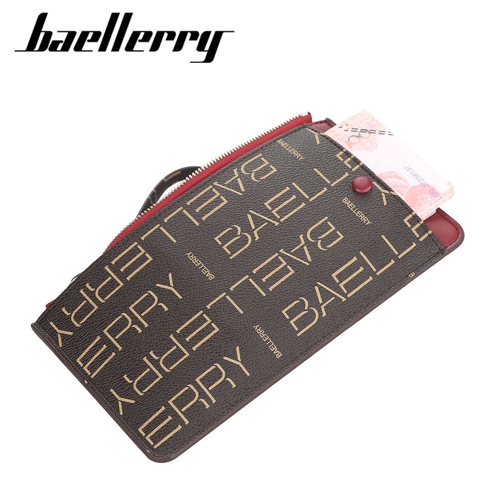 BAELLERRY N2506 Dompet Wanita Panjang Clutch Dompet Handphone Bahan Kulit PU Leather WATCHKITE WKOS