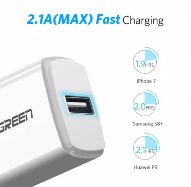 Ugreen Charger 2.1 A Support Iphone 5 6 7 8 9 11 X Xr Xs Max Original Charger Ugreen 2 Ampere 10.5 w