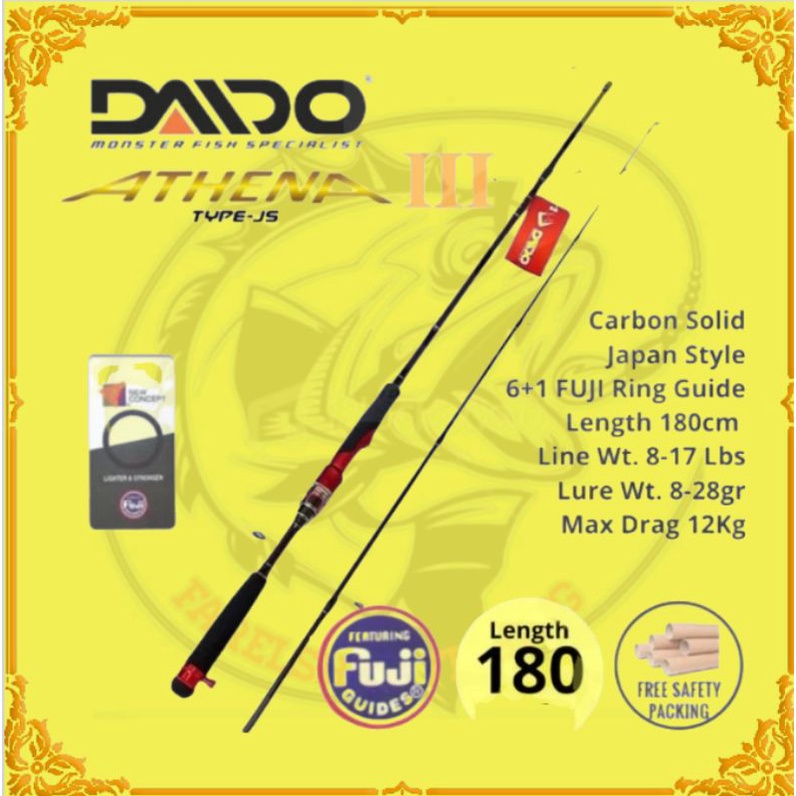 Joran pancing daido athena iii pro series 180cm 15lb 17lb 20lb