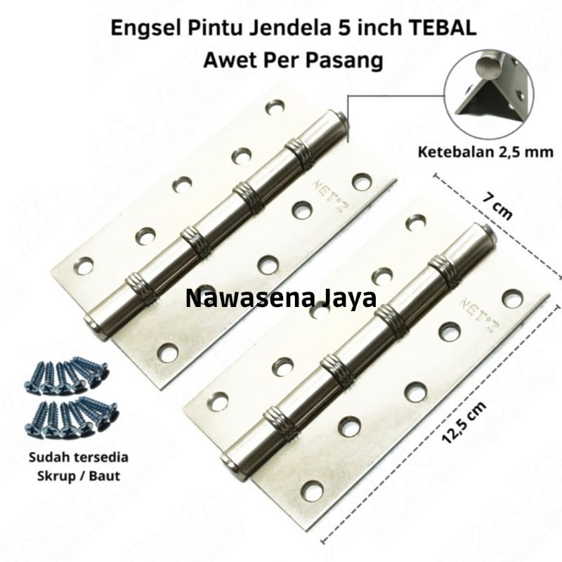 Engsel Pintu Jendela 5 inch Engsel Daun Jendela Engsel Lubang 5 Engsel Pintu Kupu Tarung
