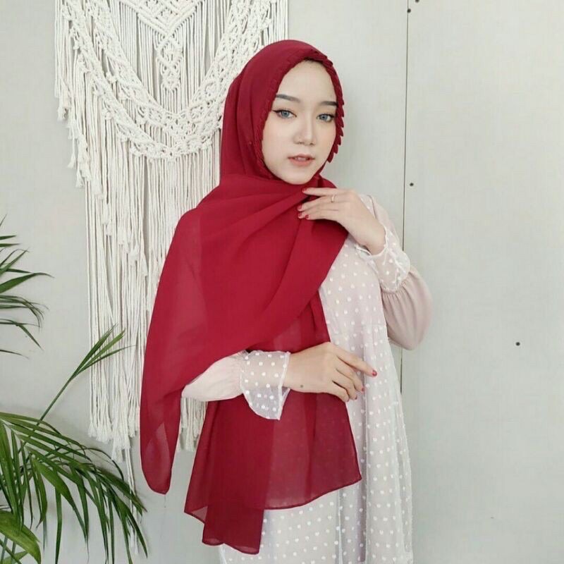 Pashmina KCB 175x70 pahmina tali lipit gerigi