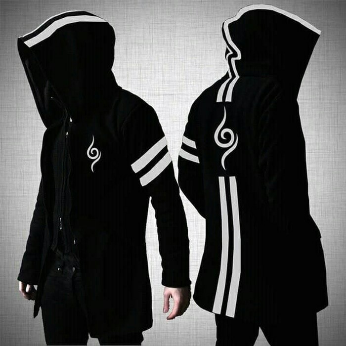 JAKET ANIME JUBAH NARUTO ANBU LOGO ZIPPER HOODIE