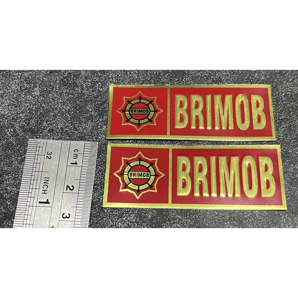 Sticker Plat Brimob (Merah) - Stiker Plat BRIMOB - Stiker BRIMOB Mobil - Stiker Motor BRIMOB