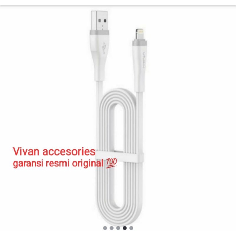 VIVAN SL200S.2A,200CM.Apple Quick Charge SR Extended Protection Flat Design Data Cable WHITE