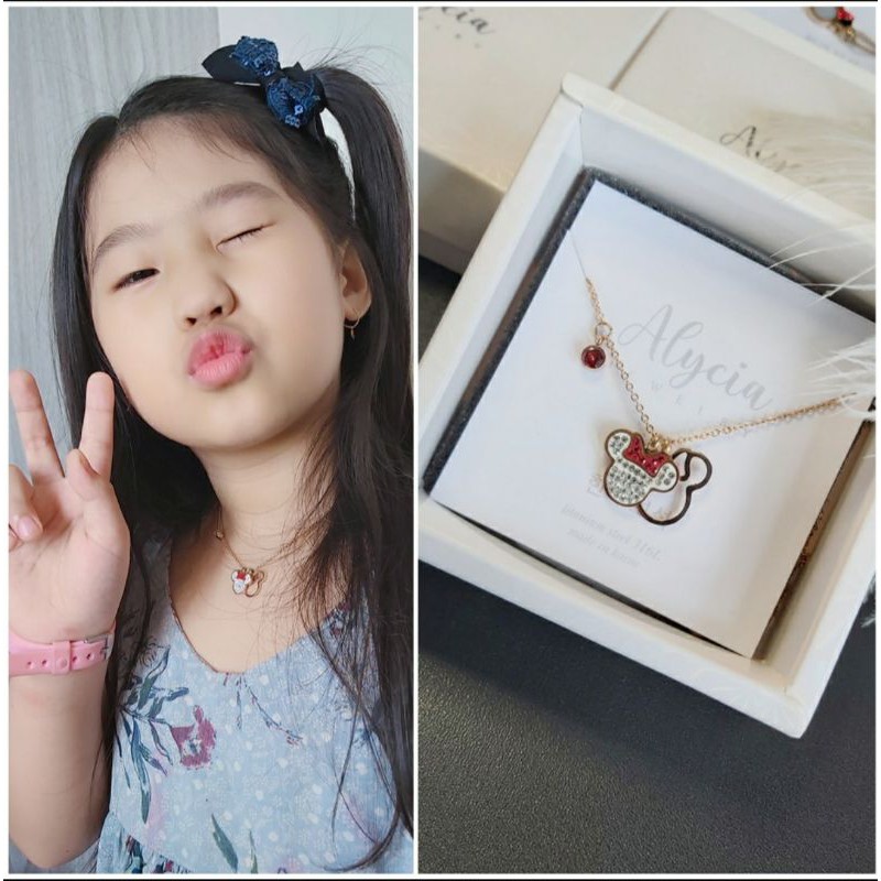 Kalung Anak Mickey Disney Alycia Jewelry Original + Box