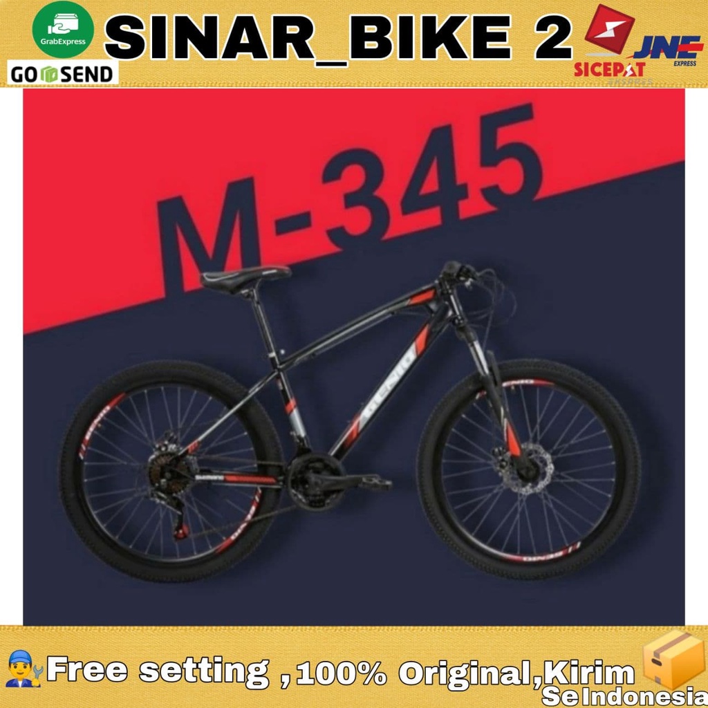 Sepeda Gunung 27,5 Inch MTB GENIO M-345 Hi Ten Steel 24 Speed