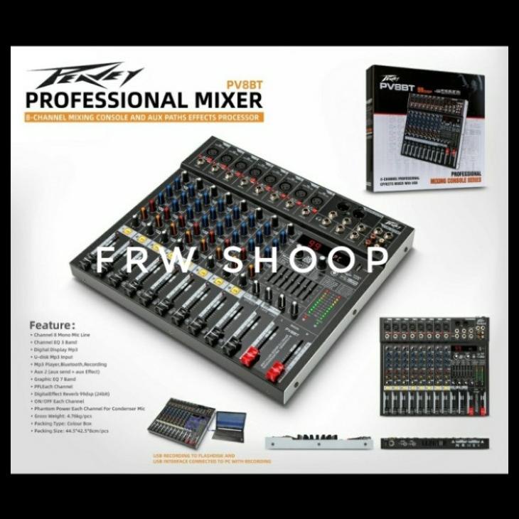 Mixer Audio Peavey Pv8Bt / Pv 8Bt / Pv8 Bt Usb Bluetooth Soundcard Pc Kode 807