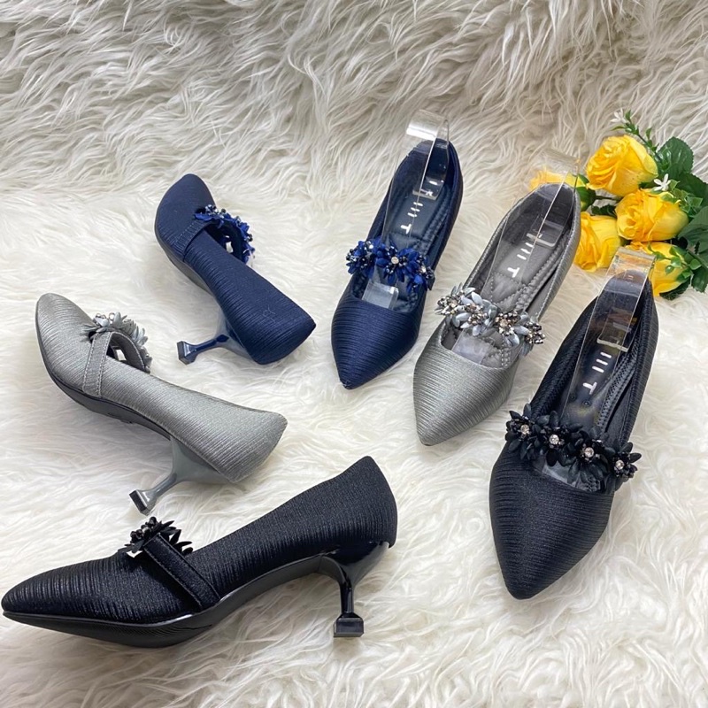High heels 6cm TMT Flower strap import high quality fashion shoes sepatu wanita hak tinggi kerja