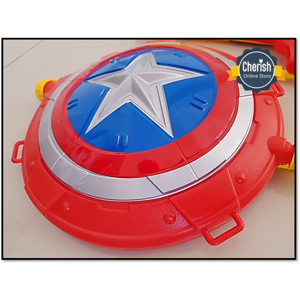 Mainan Pistol Air BackPack / Water Gun PERISAI CAPTAIN AMERICA