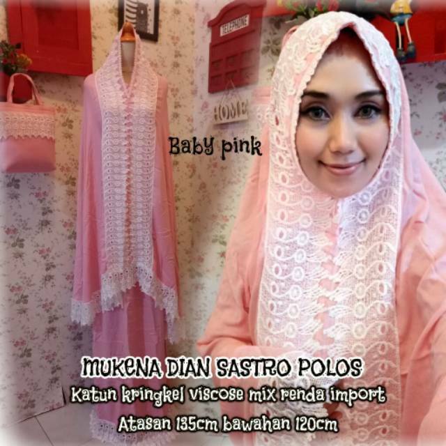 Mukena dian sastro polos pink original adem halus | mukena artis dian pelangi terbaru alisha