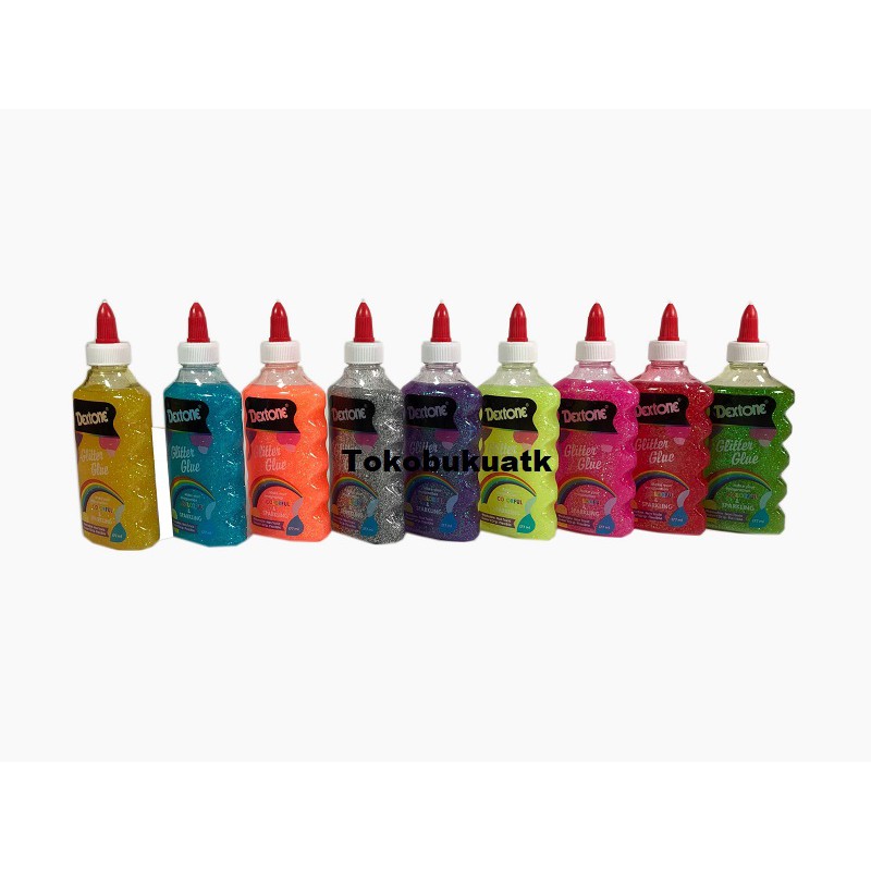 

Dextone Glitter Glue , Lem pembuat Slime Glitter, Slime Kit