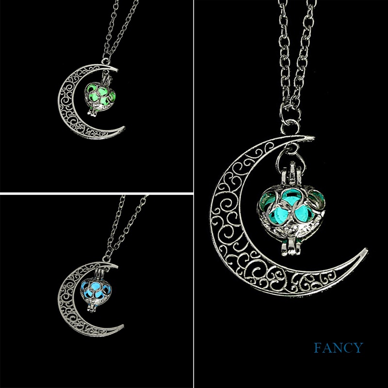 Kalung Lapis Silver Desain Naga Luminous Glow In The Dark Untuk Pria Dan Wanita