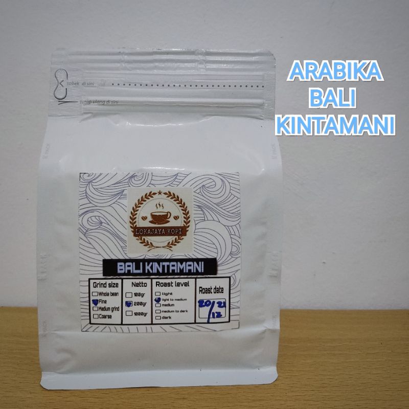 

Kopi Arabika Bali Kintamani fullwash proses 100gr biji / bubuk Lokajaya kopi.