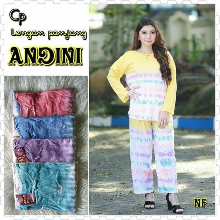 Babydoll dewasa lengan panjang set piyama kaos andini setelan CPLP XL