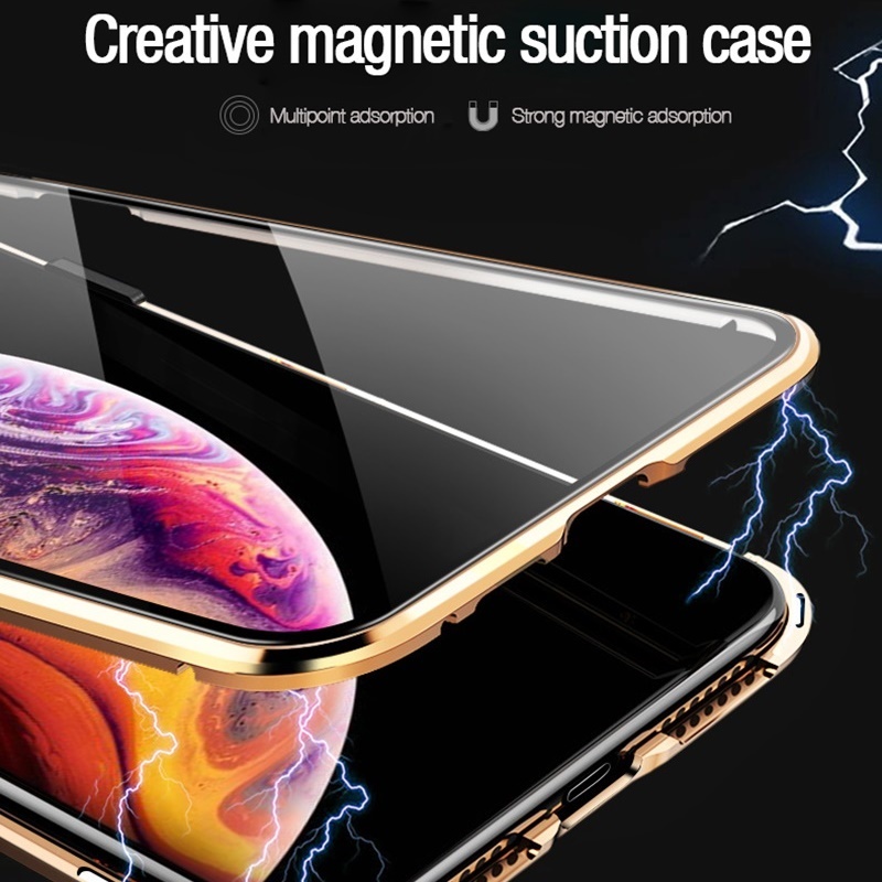 Case Tempered Glass Magnetik Pelindung 360 Derajat Untuk IPhone 13 12 11 Pro XS MAX XR 7 8 Plus