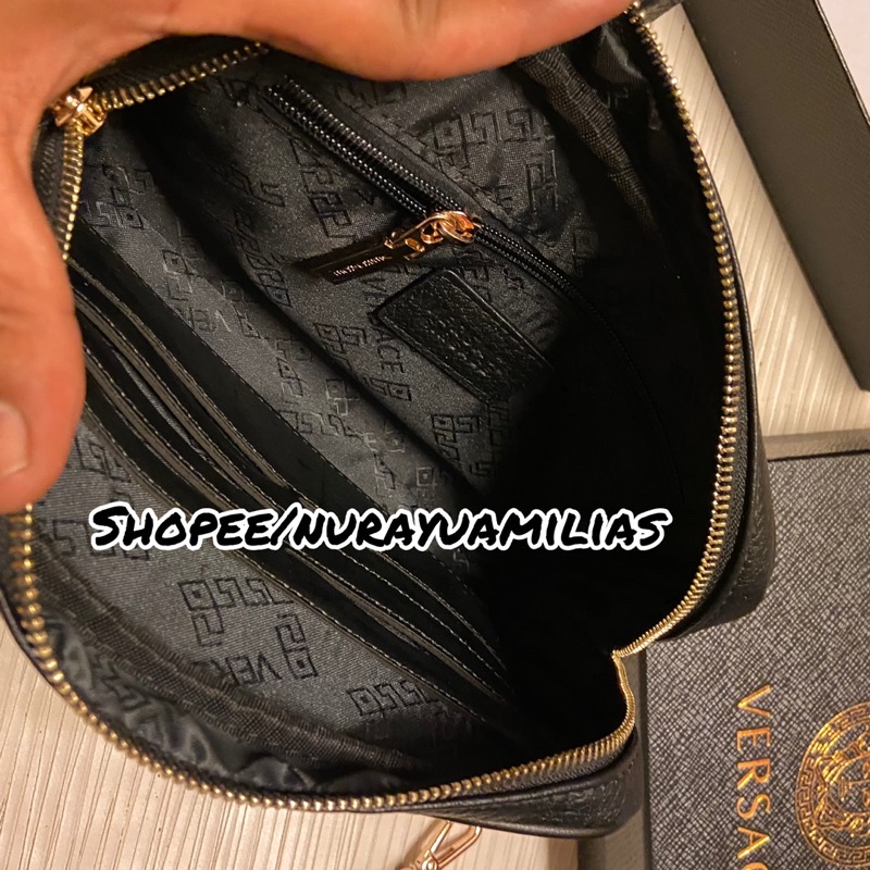 Versace clutch ori leather import premium clutch kulit asli import