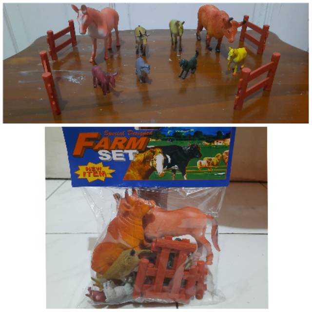 Mainan set hewan karet - farm set animal edukasi anak