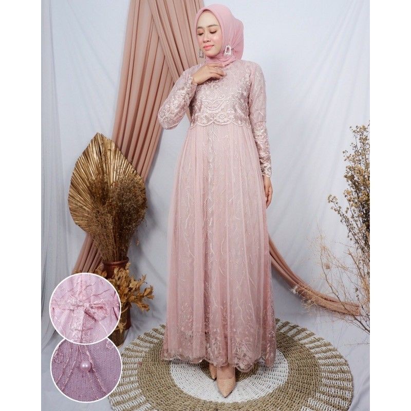 REALPICT GAMIS TILLE 3D LONG DRESS/KEBAYA PESTA/GAMIS PESTA