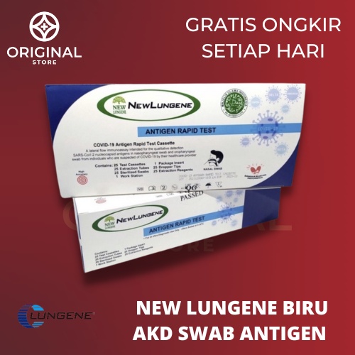 Alat Test Swab Antigen / New Lungene Biru Swab Antigen Deteksi Omicron Eceran 1 Pcs