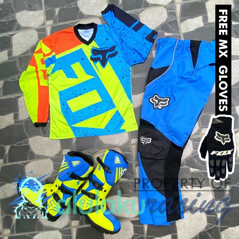 Jersey, Celana, Sarung Tangan &amp; Sepatu SV Fullset MX Trail Motocross - Paket Bundling FOCTSV080708-F41