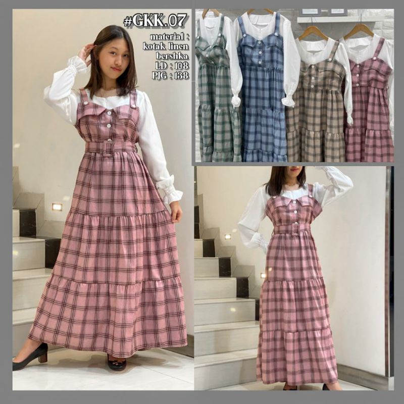 Gamis kotak linen /Gamis Abg / GKK 07.1257