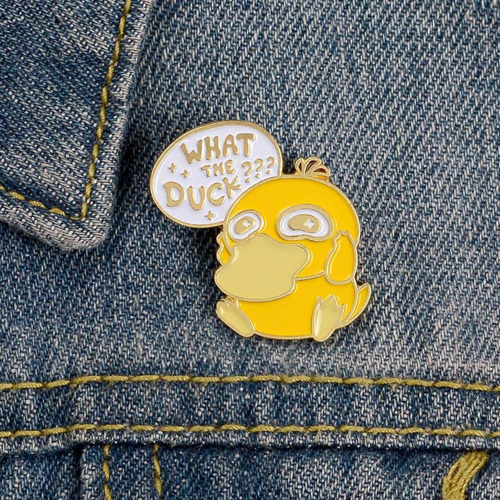 Mxbeauty Bebek Kuning Bros Fashion Kartun Perhiasan Aksesoris What The Duck Bebek Kuning Kecil Travel Commemorative Enamel Pin