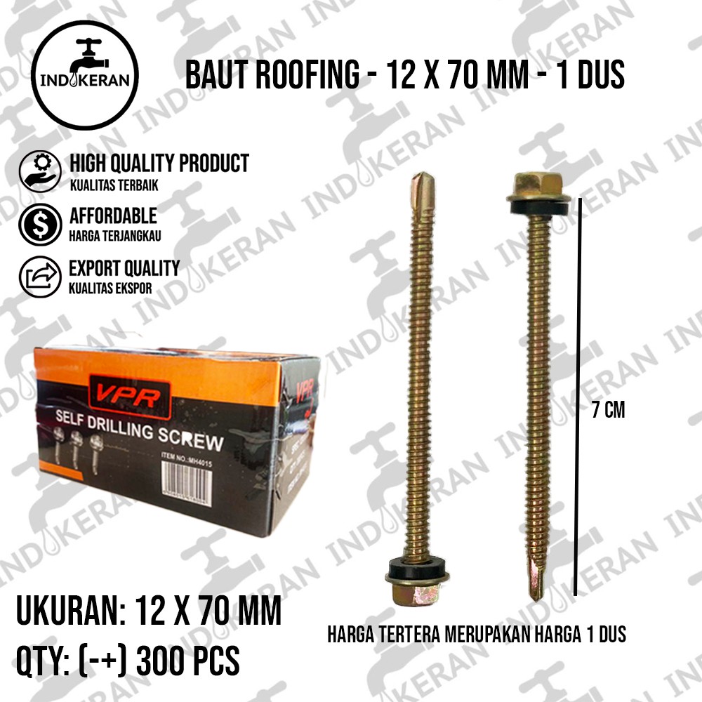 INDOKERAN - Baut Roofing - 12 x 70 MM - 1 Dus