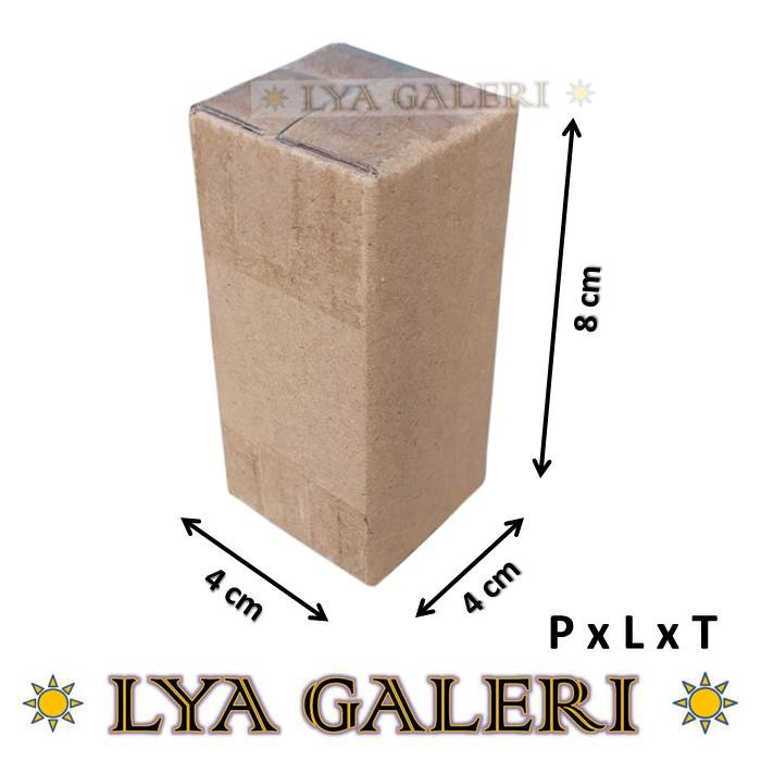 Karton Box Mini Uk.4x4x8 cm Kardus Packing Luar Polos Dalam Ada Tulisan-3