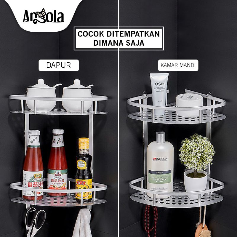 Rak Kamar Mandi E04 Dapur Balkon Susun Gantung Alumunium