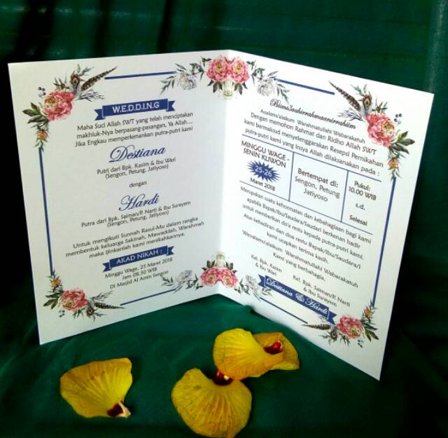 Jual UNDANGAN PERNIKAHAN VINTAGE CANTIK MURAH KERTAS JASMIN 