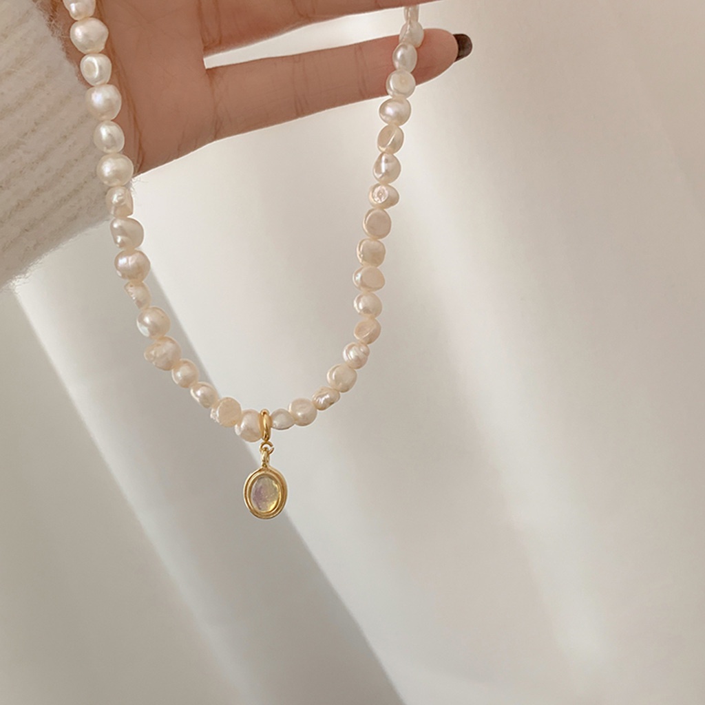 Kalung Rantai Dengan Liontin Mutiara Mewah Untuk Wanita