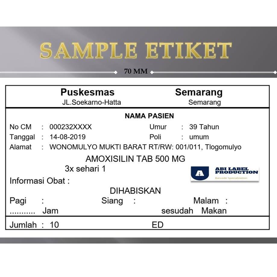 

(PROMO T9059) JASA Cetak Label Etiket Obat 70x40 - 70 x 40 Semarang ⁂