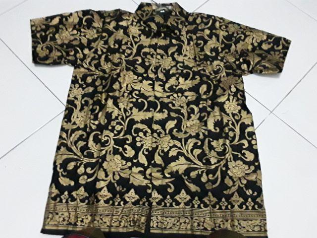 Hem Batik Pria Kemeja Batik Lengan Pendek M L Xl Sogan Pari Salur Ory By Batiek Solo Termurah