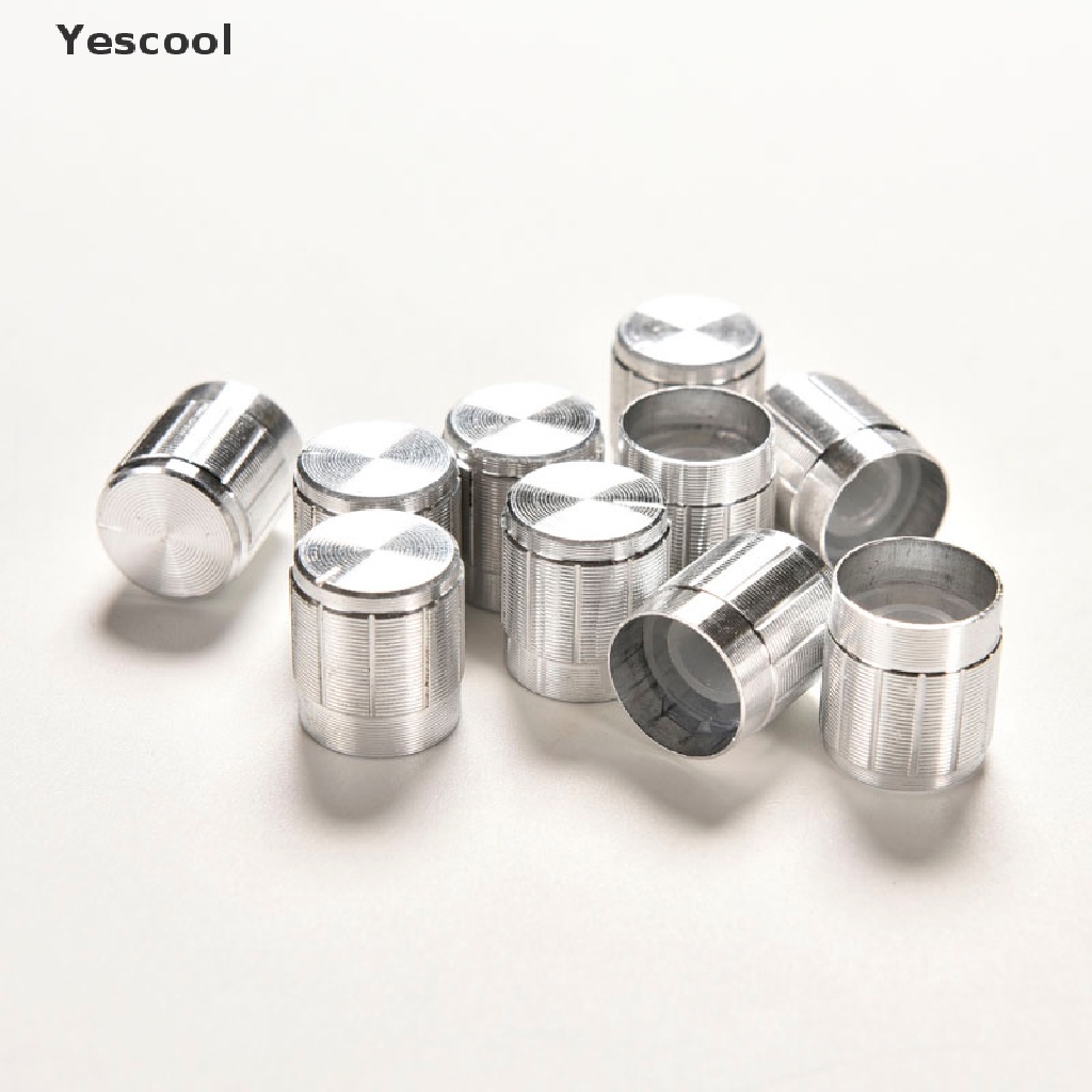 Yescool 10PCS Kenop Saklar Potentiometer Putar Kontrol Volume Lubang Pointer 6mm Bahan Aluminum